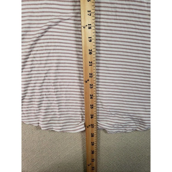 Maurices Shirt Womens 1 White Striped Long Sleeve Scoop Neck Comfort Casual Tee - Picture 3 of 8